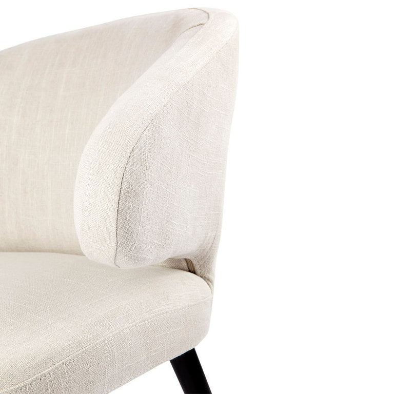 Harlow Black Dining Chair Natural Linen - 32205