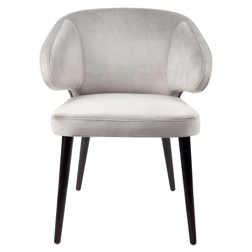 Harlow Black Dining Chair Grey Velvet - 32206