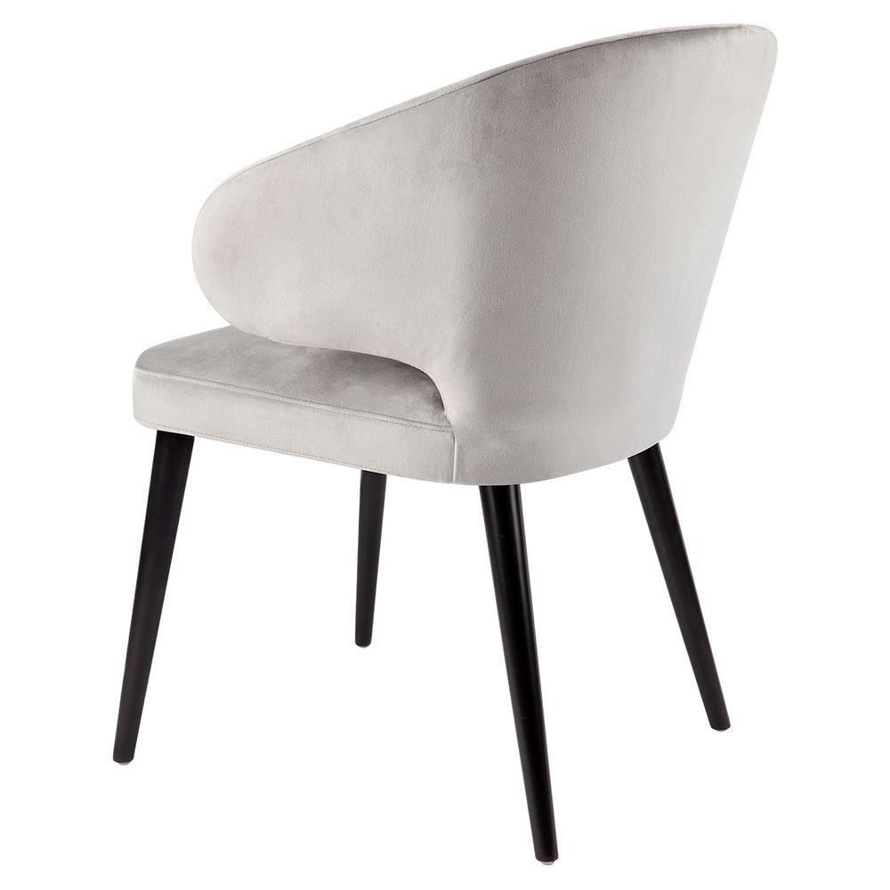 Harlow Black Dining Chair Grey Velvet - 32206