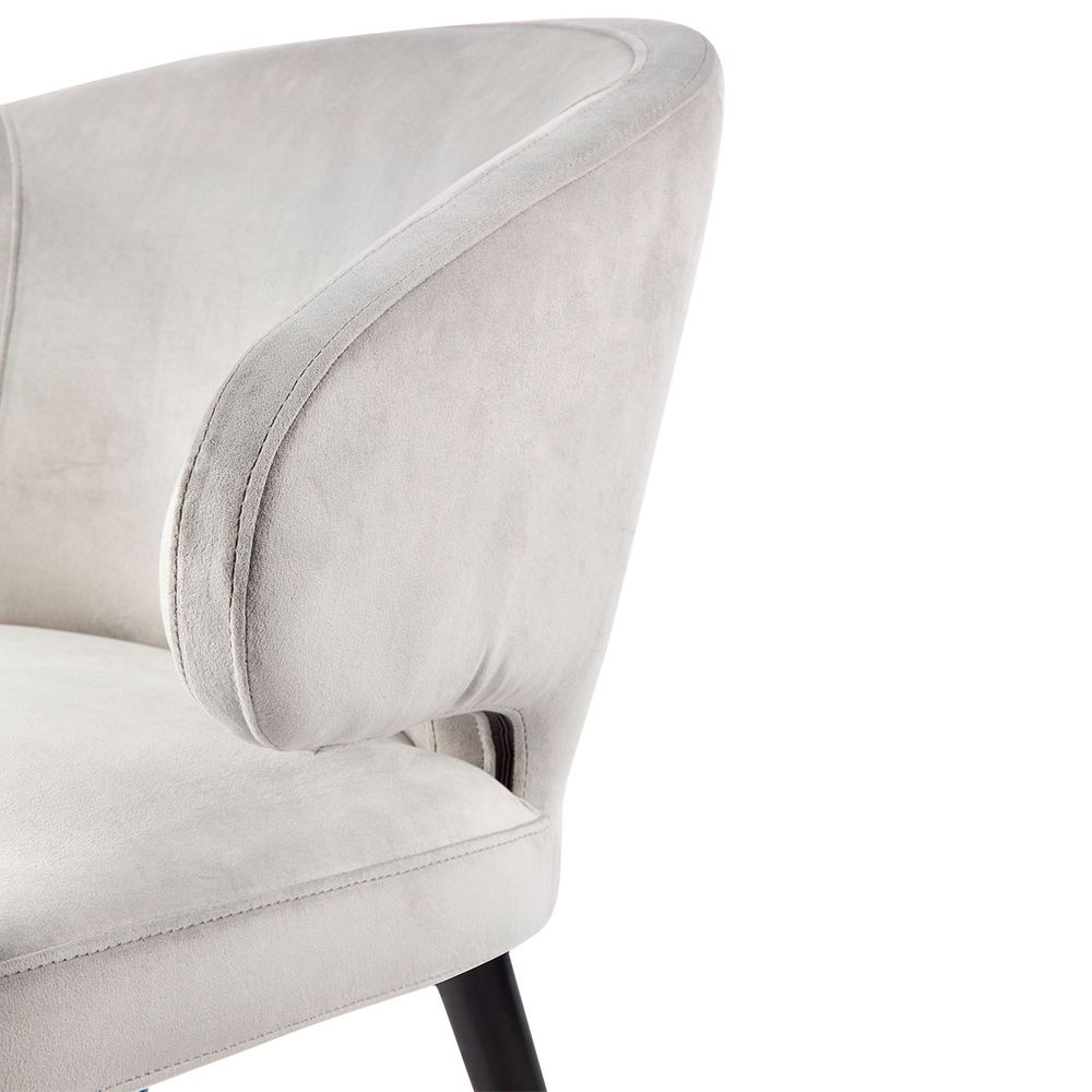 Harlow Black Dining Chair Grey Velvet - 32206