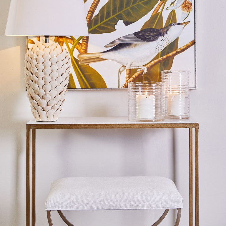 Chloe Stone Console Table Small Antique Gold - 32217