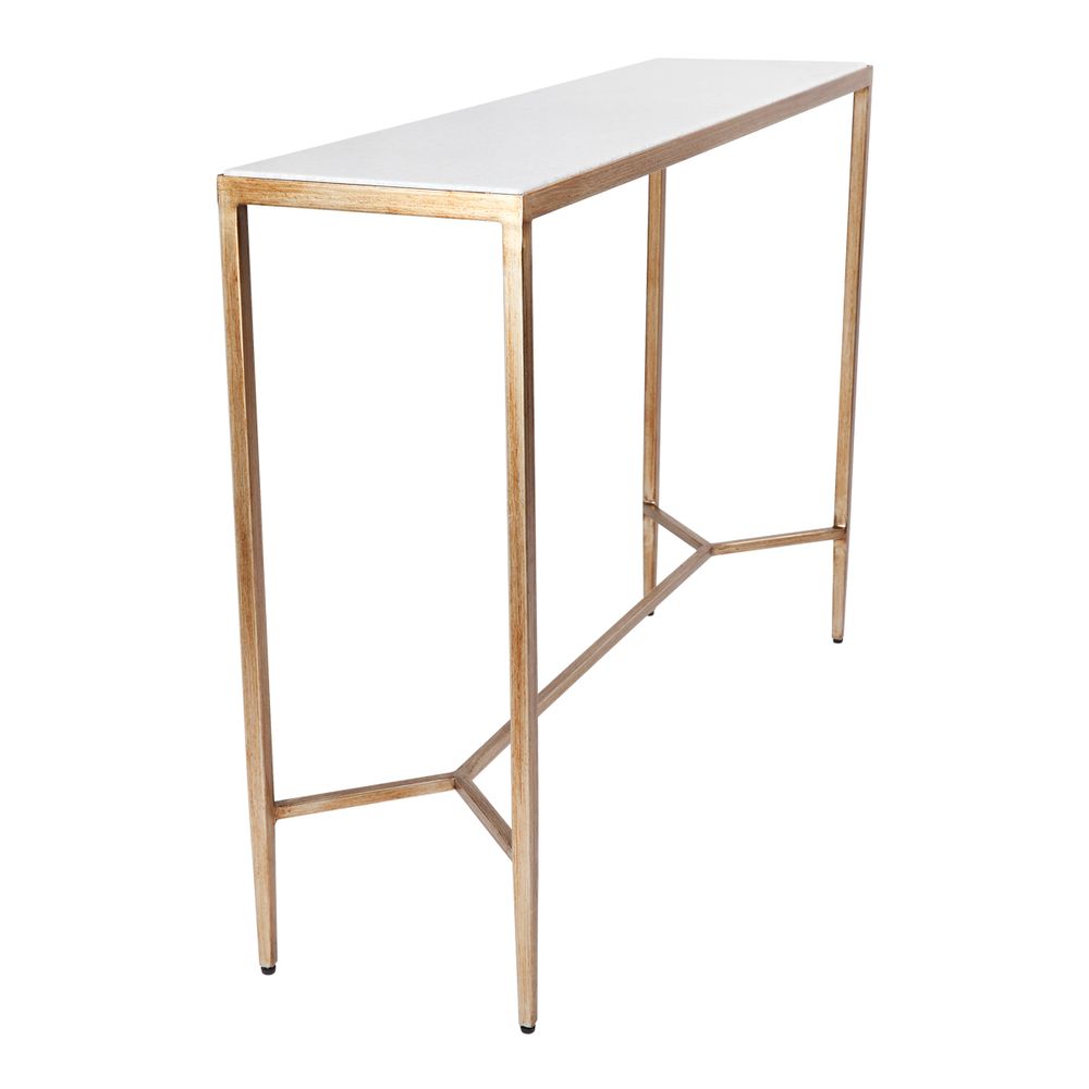Chloe Stone Console Table Small Antique Gold - 32217
