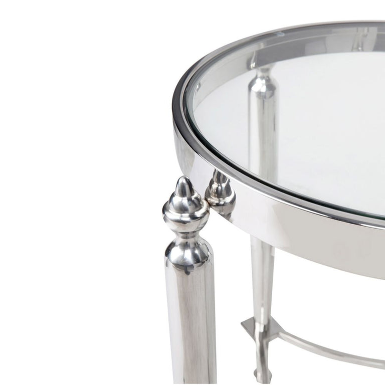 Jak Glass Side Table Nickel - 32251