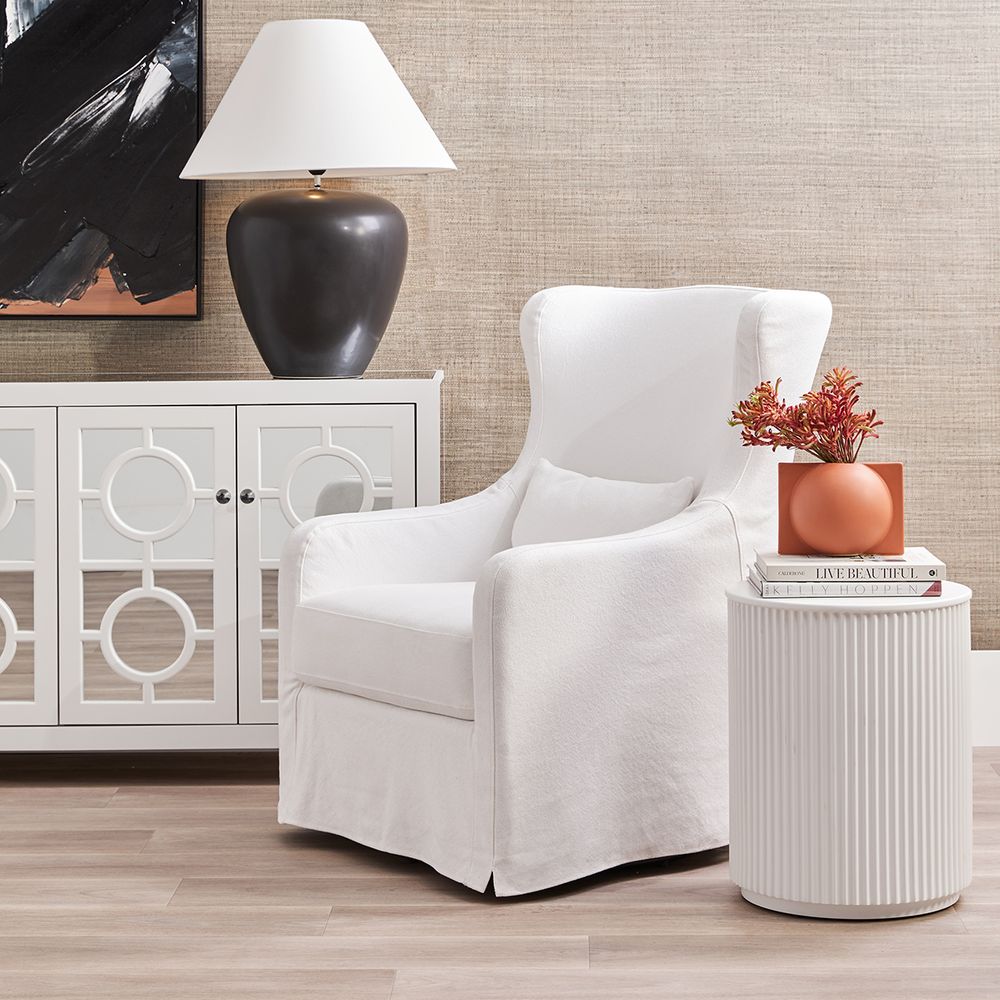 Nomad Round Side Table White - 32299