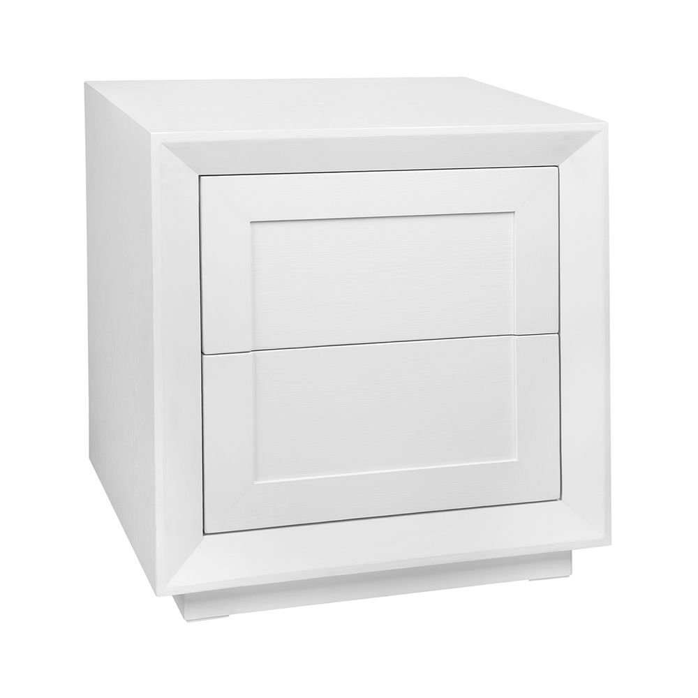 Balmain Oak Tall Bedside Table White - 32339