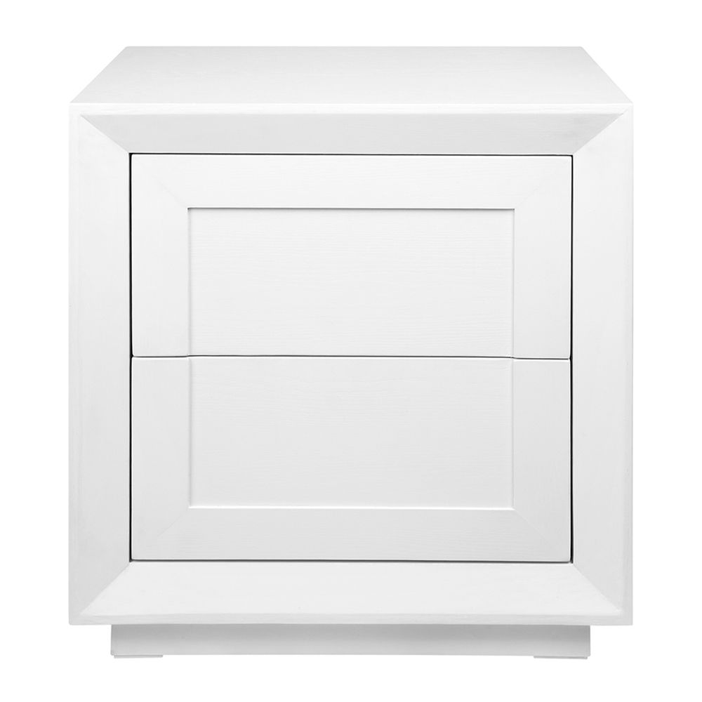 Balmain Oak Tall Bedside Table White - 32339