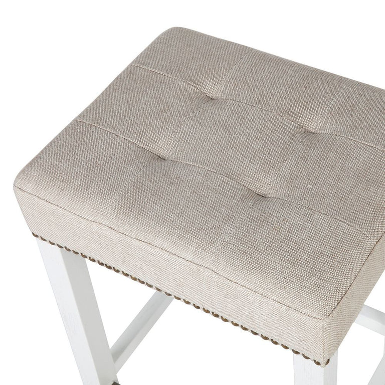 Canyon White Kitchen Stool Natural Linen - 32390