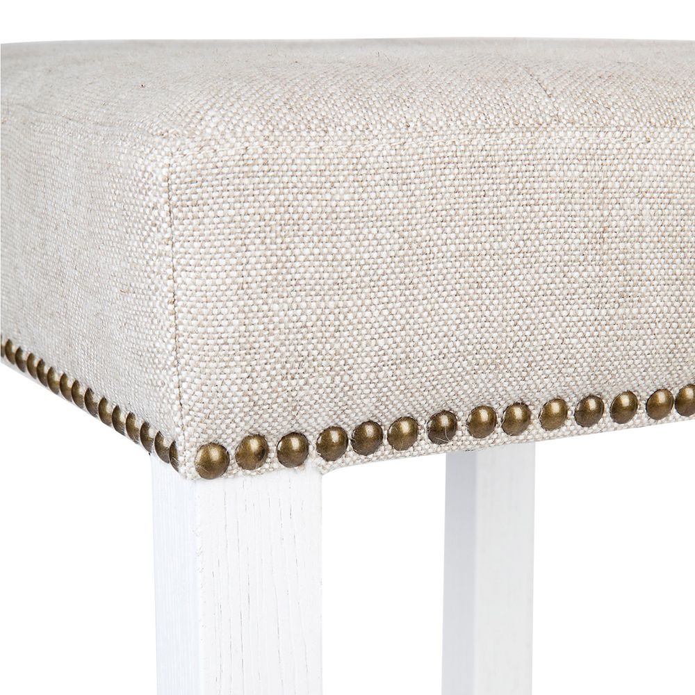 Canyon White Kitchen Stool Natural Linen - 32390