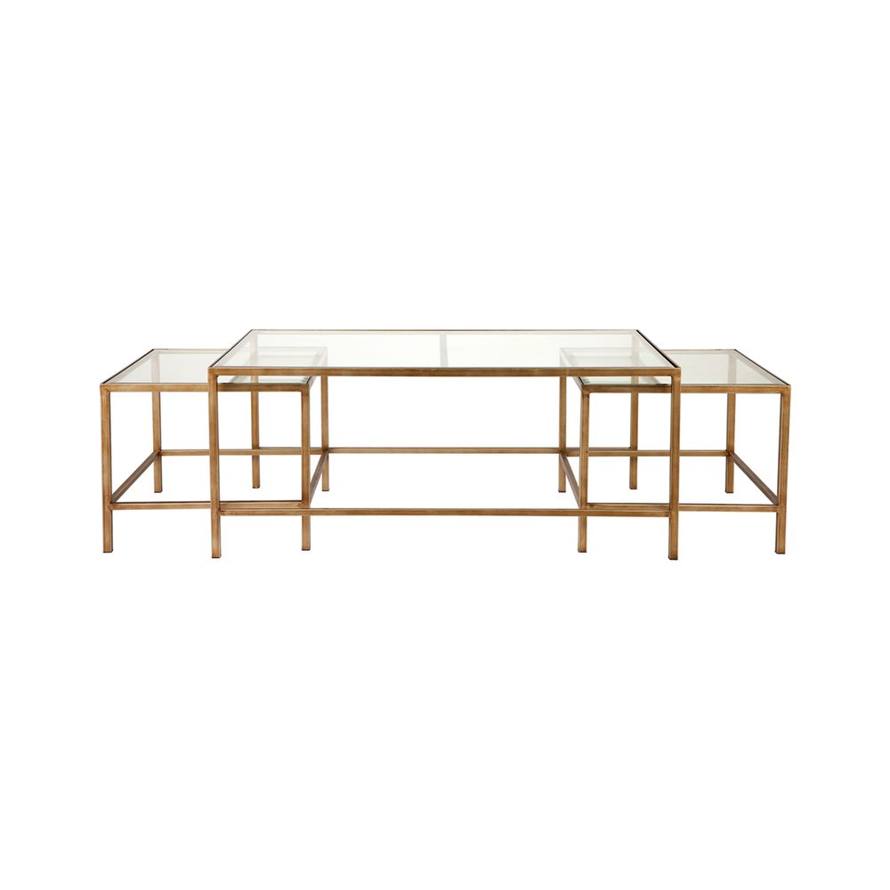 Cocktail Glass Nesting Coffee Tables Antique Gold - 32406