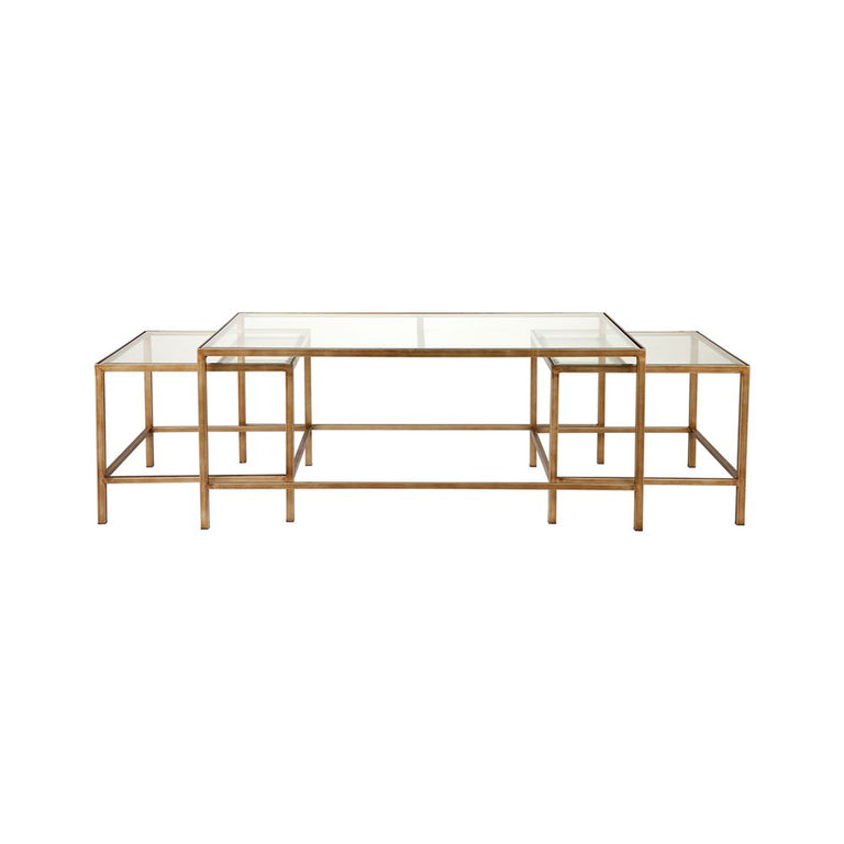 Cocktail Glass Nesting Coffee Tables Antique Gold - 32406