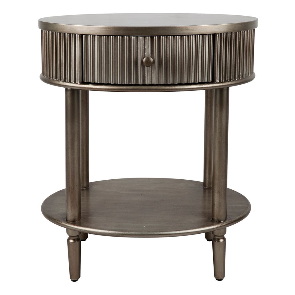 Arielle Oval Bedside Table Antique Gold - 32436