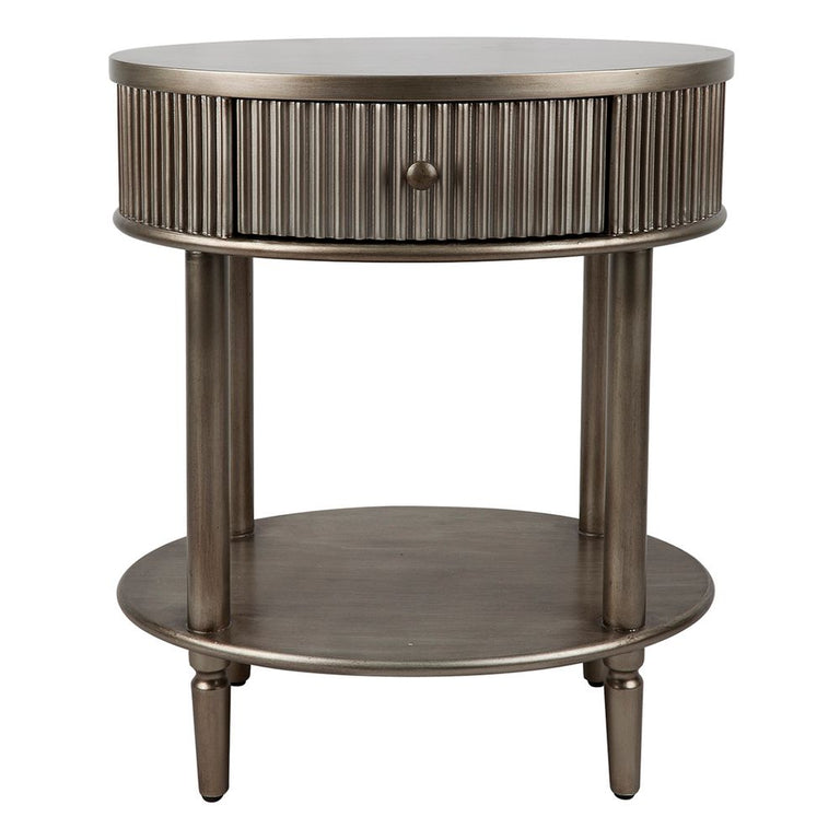 Arielle Oval Bedside Table Antique Gold - 32436