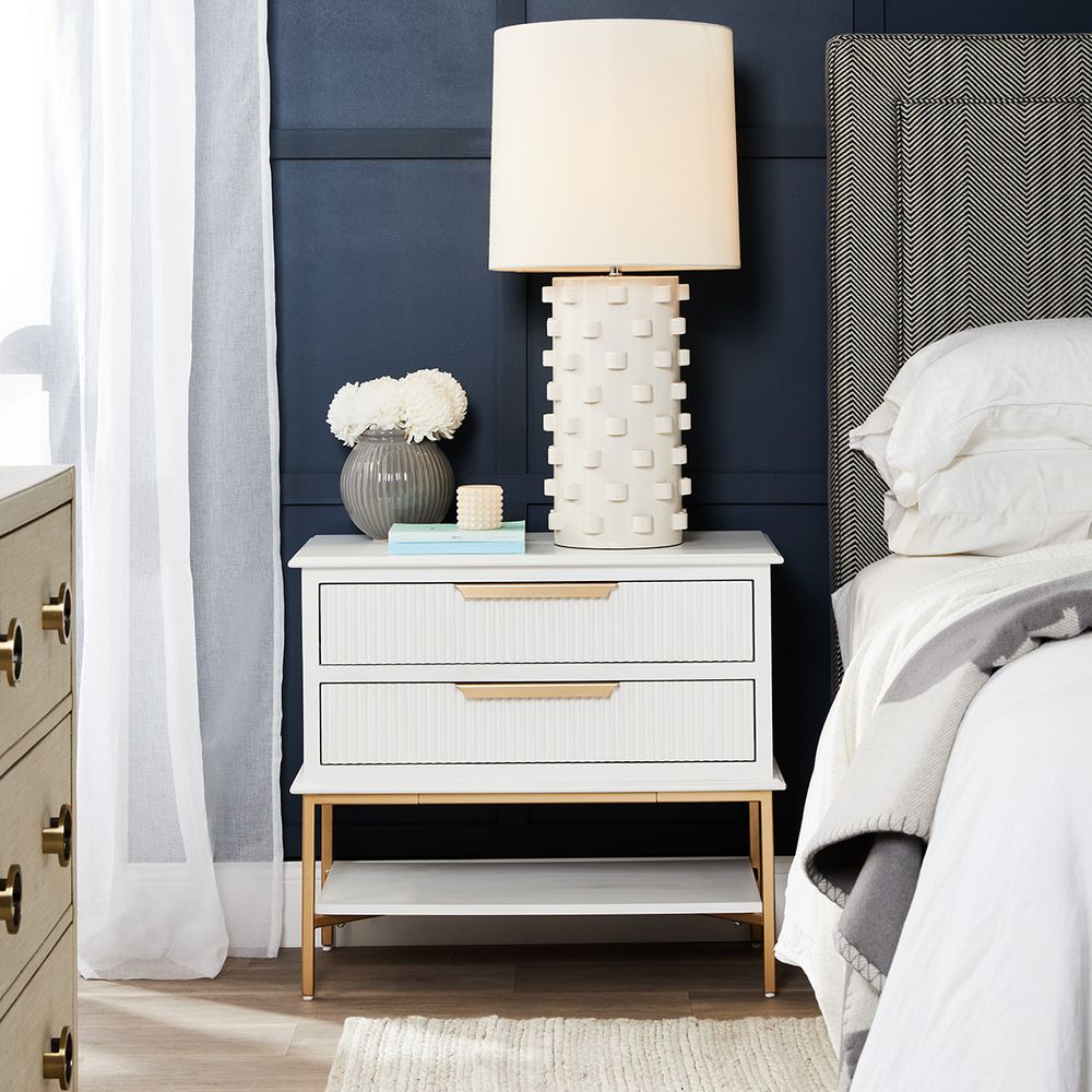 Aimee Bedside Table White - 32438