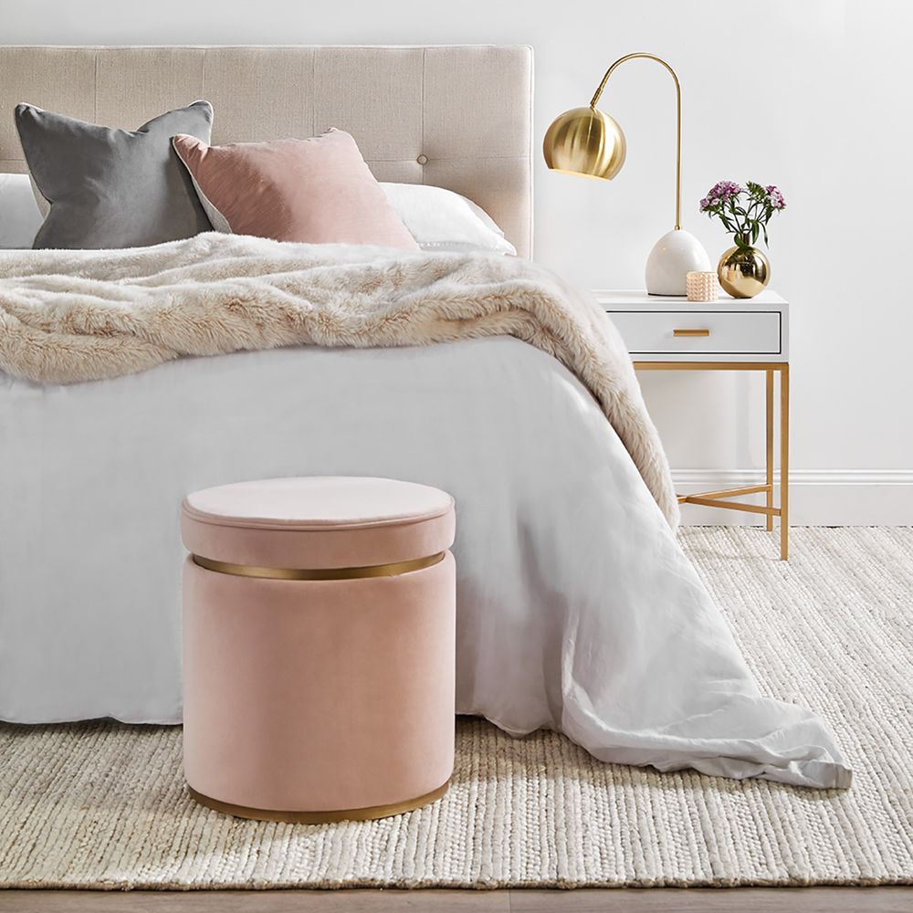 Nessa White Bedside Table Gold - 32444