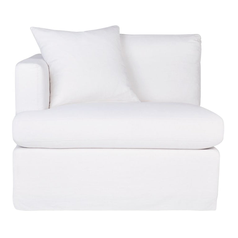 Birkshire Slip Cover Left Arm Facing Seat White Linen - 32612