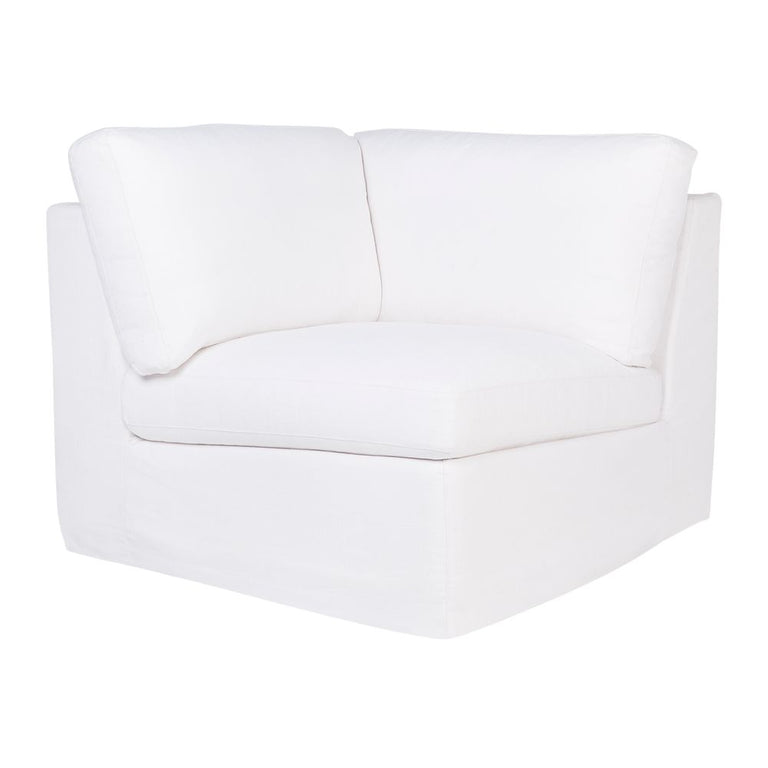 Birkshire Slip Cover Corner Seat Chair White Linen - 32614