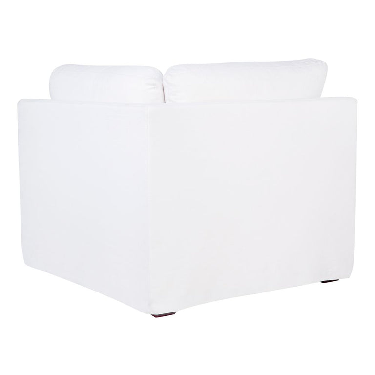 Birkshire Slip Cover Corner Seat Chair White Linen - 32614