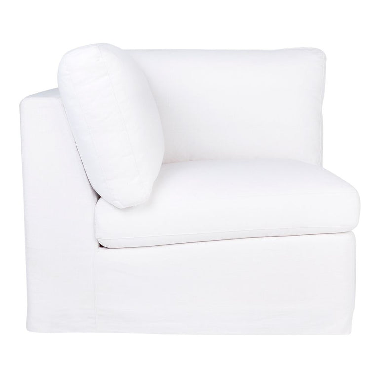 Birkshire Slip Cover Corner Seat Chair White Linen - 32614