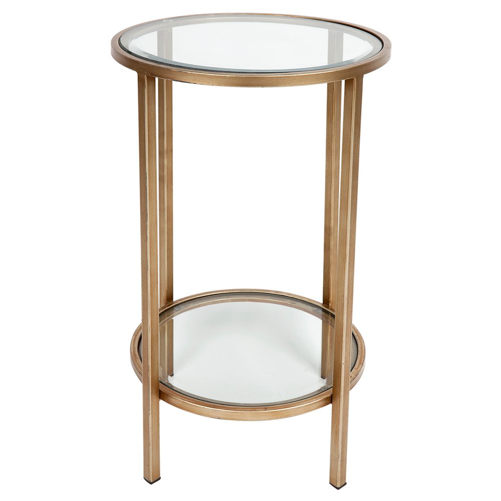 Cocktail Glass Petite Side Table Antique Gold - 32633