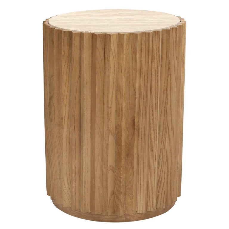 Carter Travertine Side Table Walnut - 33367