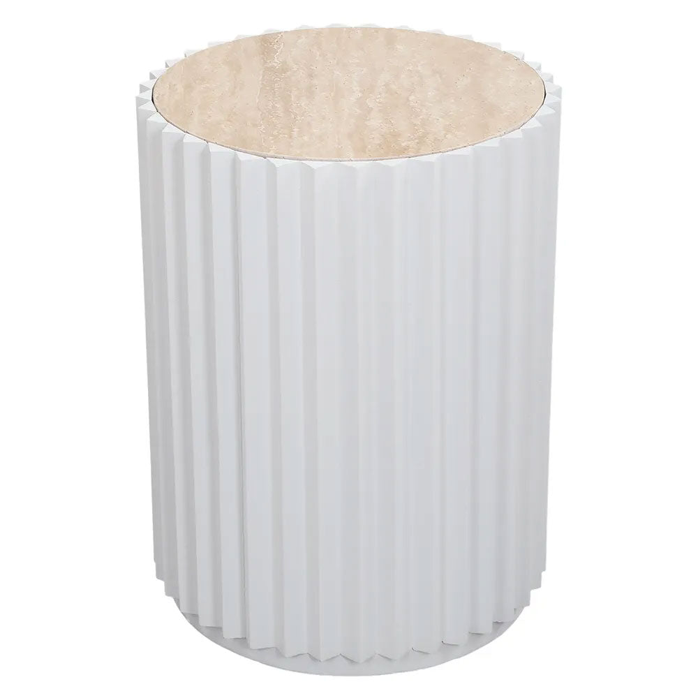 Carter Travertine Side Table White - 33368