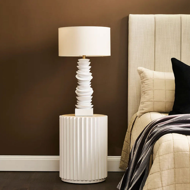 Carter Travertine Side Table White - 33368