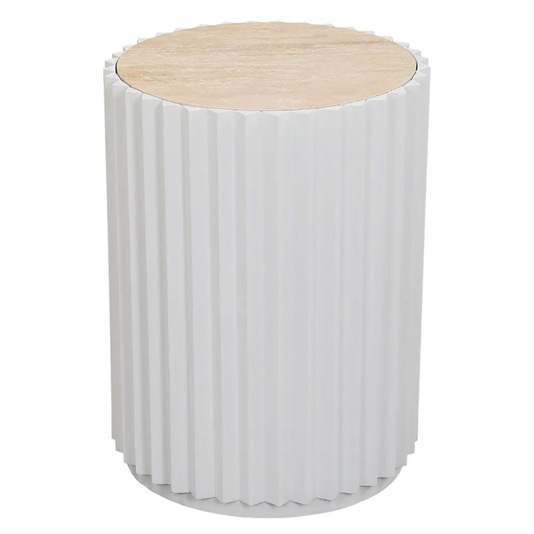Carter Travertine Side Table White - 33368