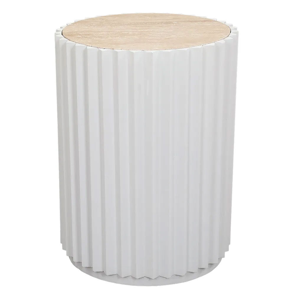 Carter Travertine Side Table White - 33368