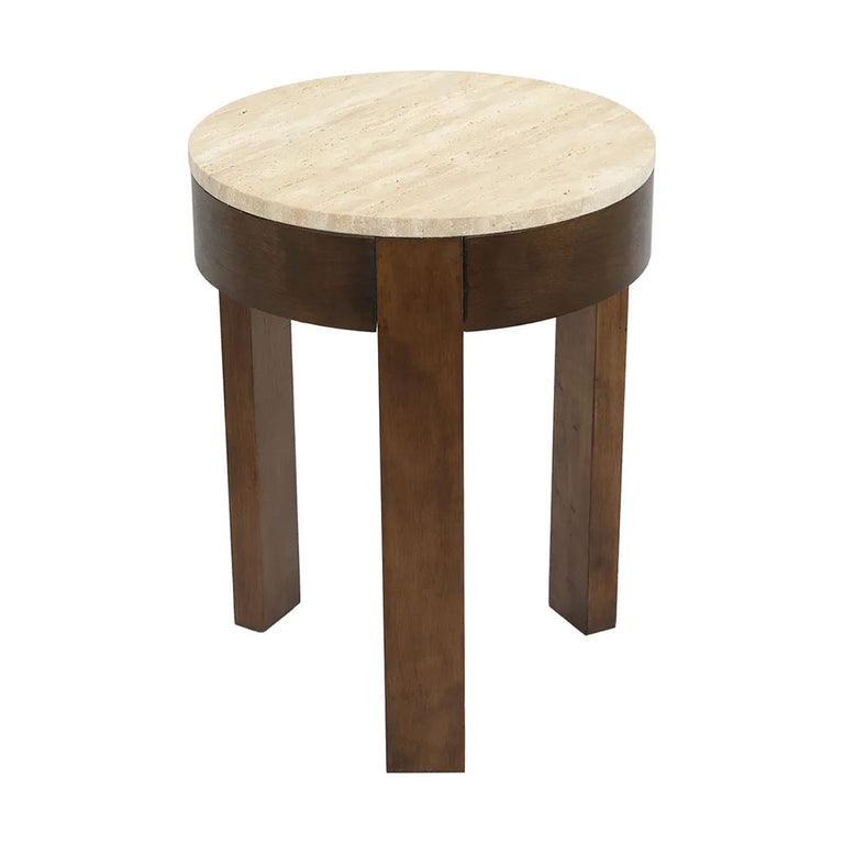 Oliver Travertine Side Table Brown Small - 33375