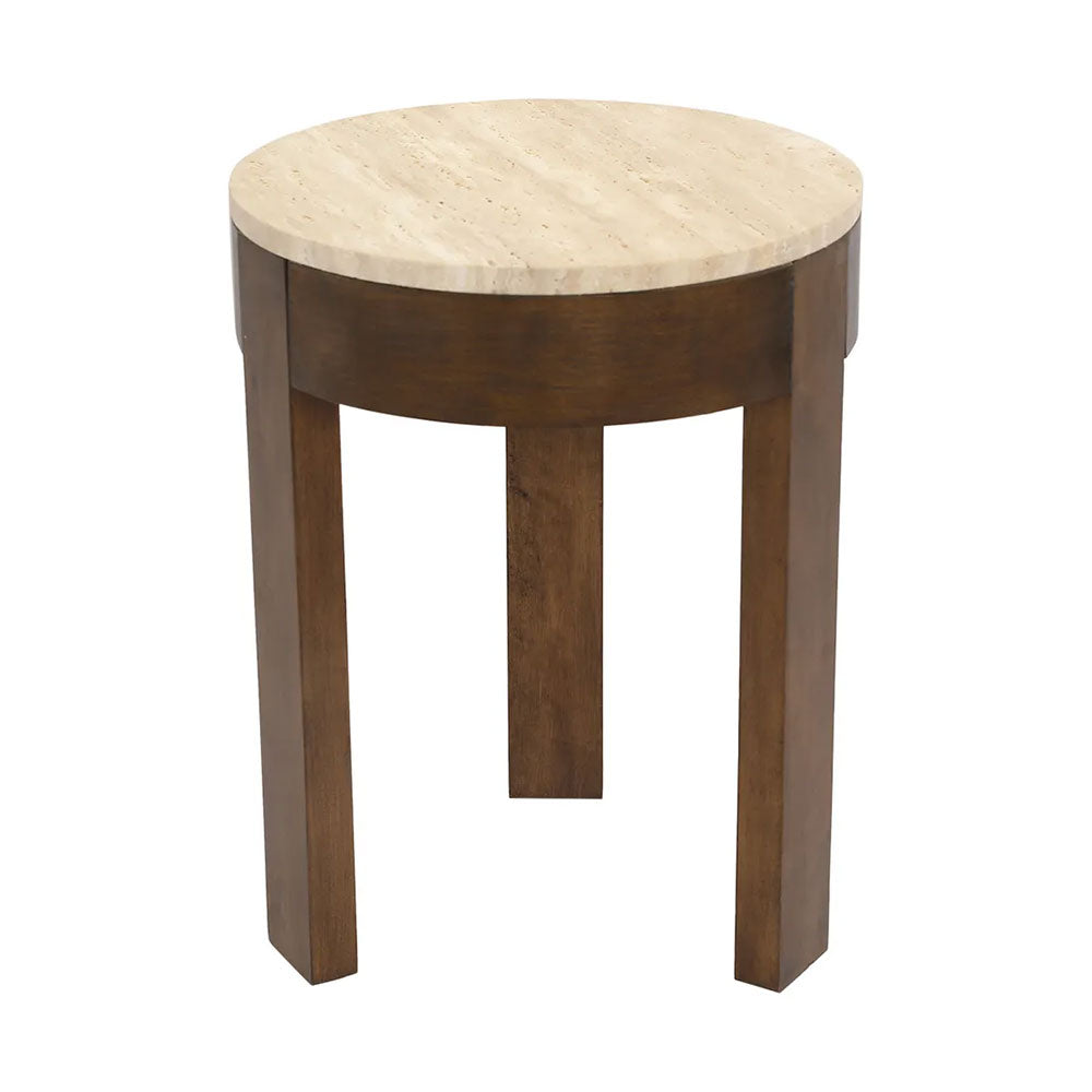 Oliver Travertine Side Table Brown Small - 33375