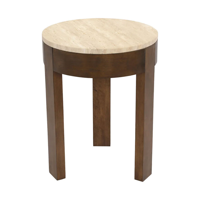 Oliver Travertine Side Table Brown Small - 33375