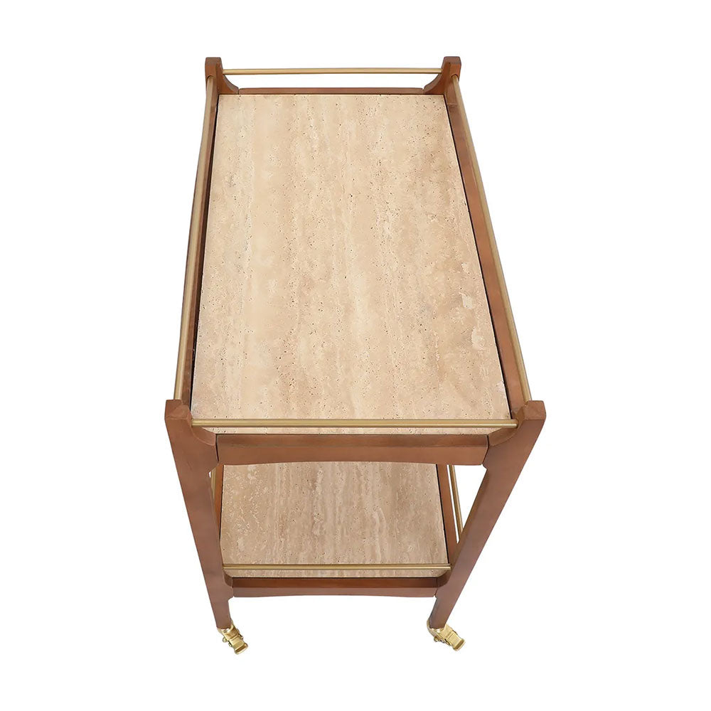 Ashley Travertine Bar Cart Walnut - 33384