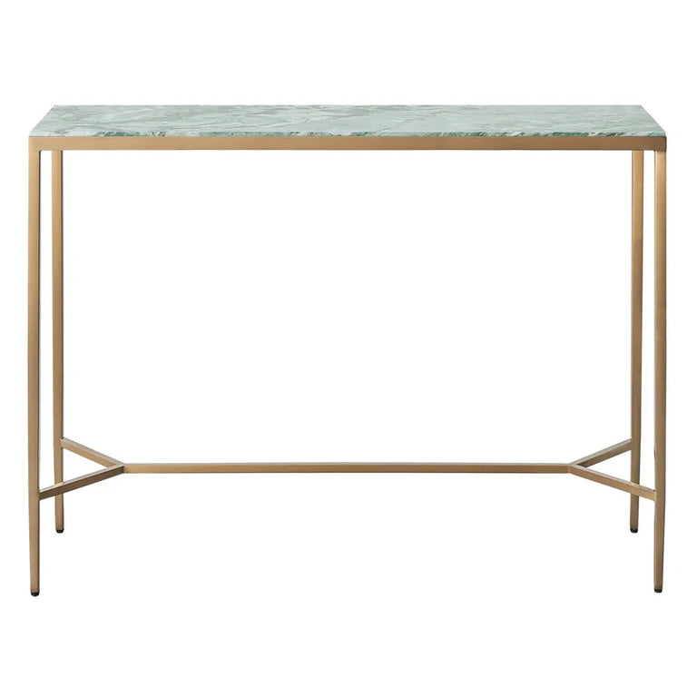 Chloe Dusty Jade Marble Console Table Large Gold - 33431