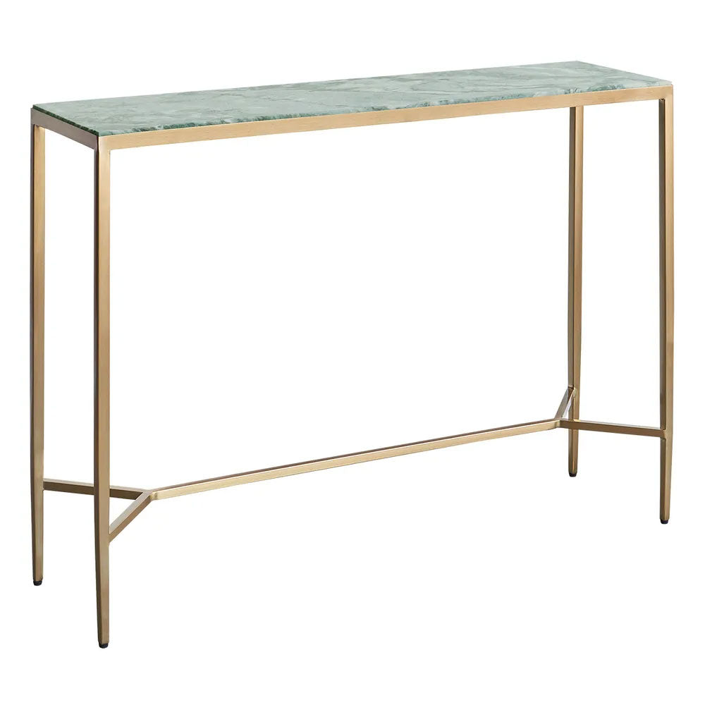 Chloe Dusty Jade Marble Console Table Large Gold - 33431