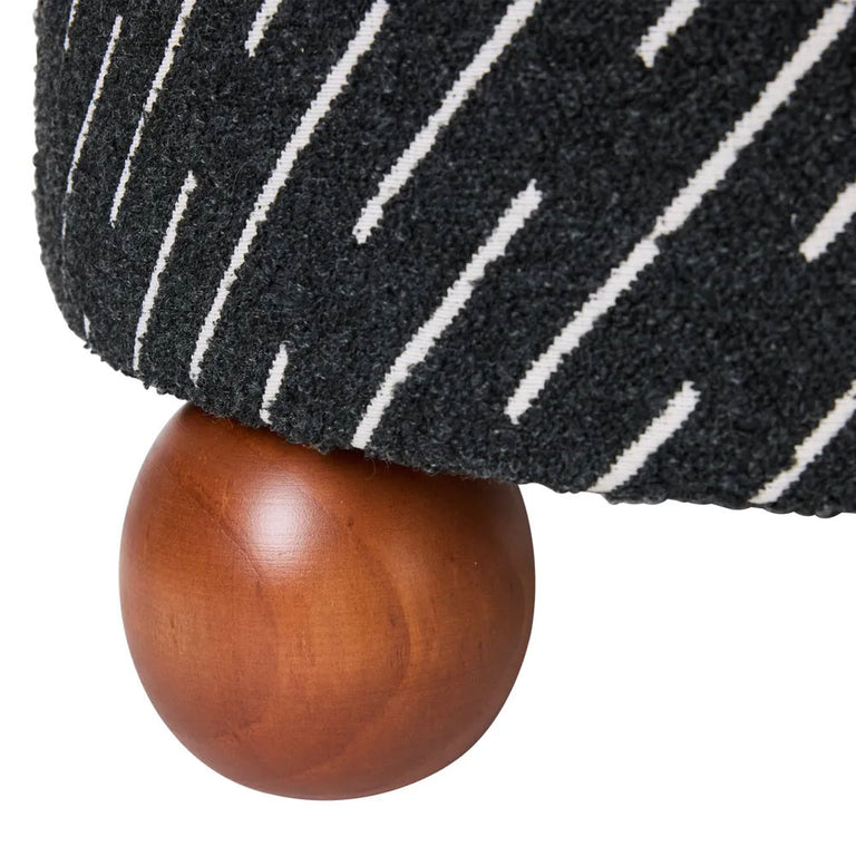 Orta Stool Black Jacquard - 33456