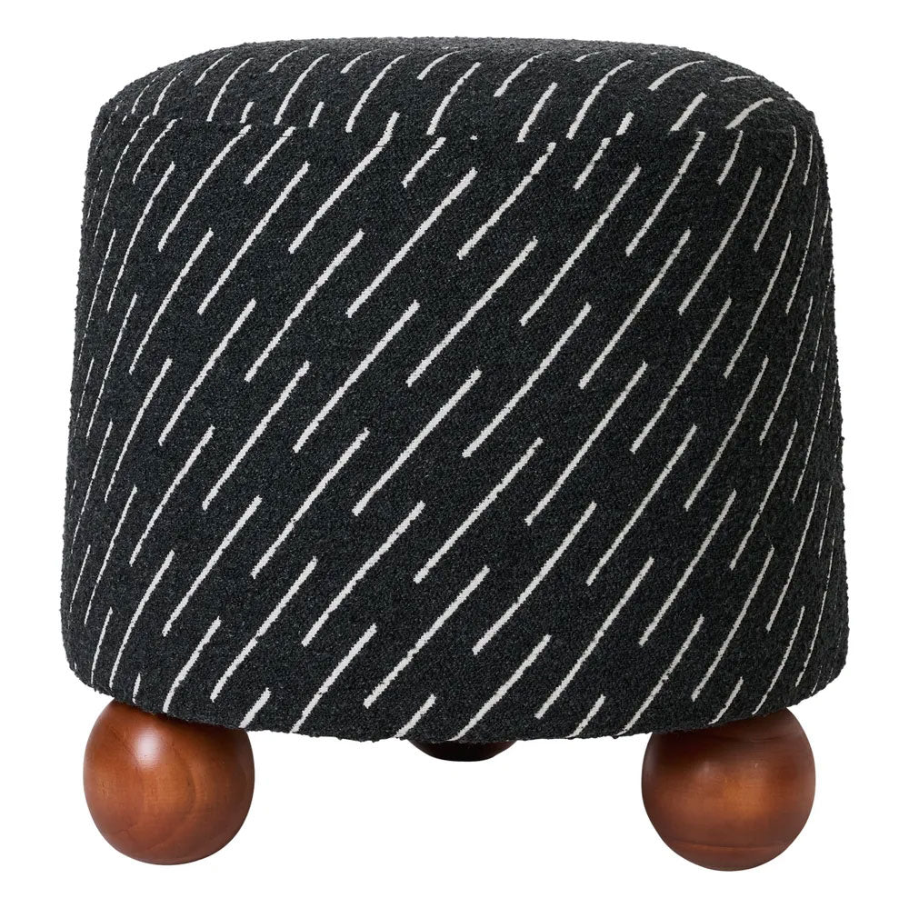 Orta Stool Black Jacquard - 33456