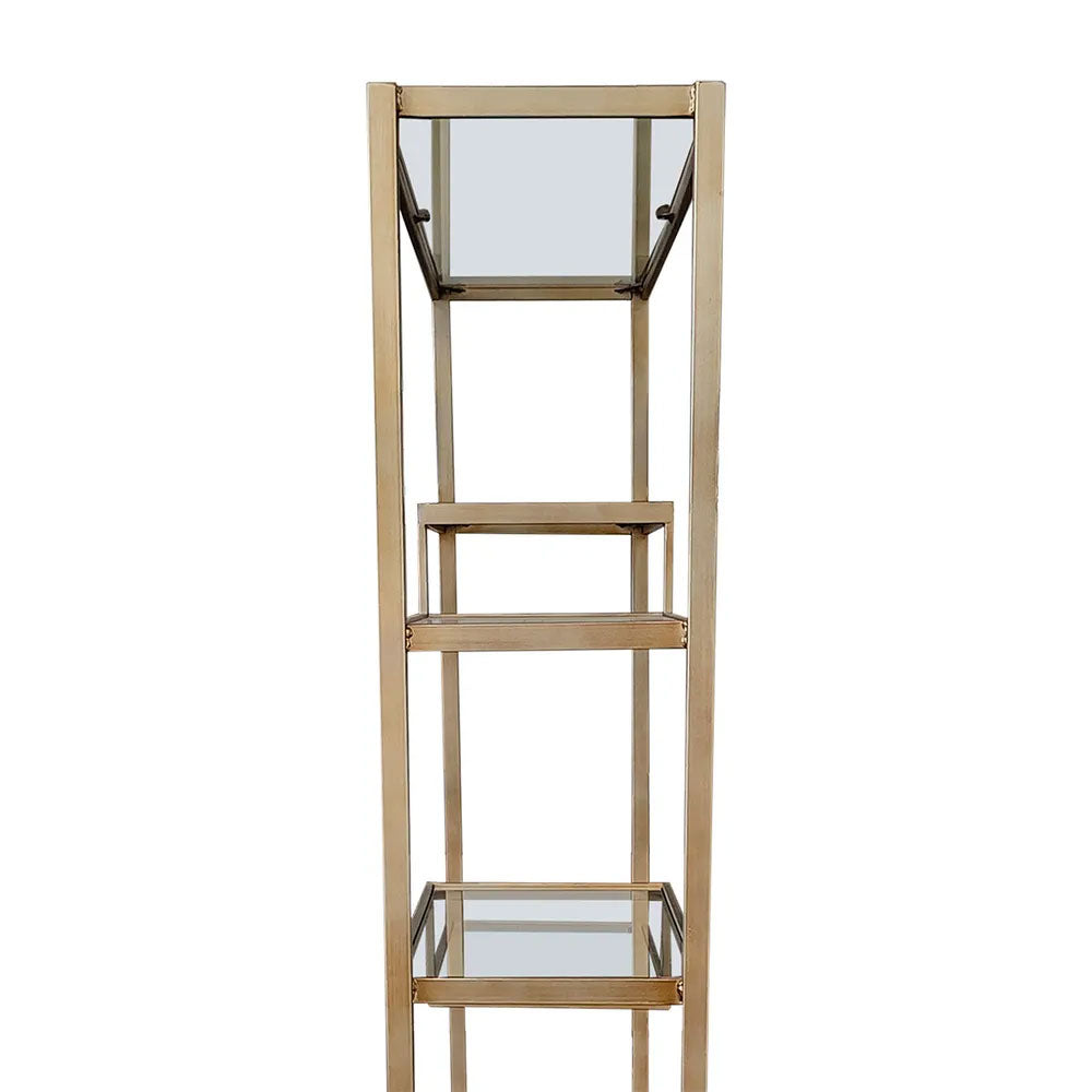 Mistique Glass Shelving Unit Antique Gold - 33517