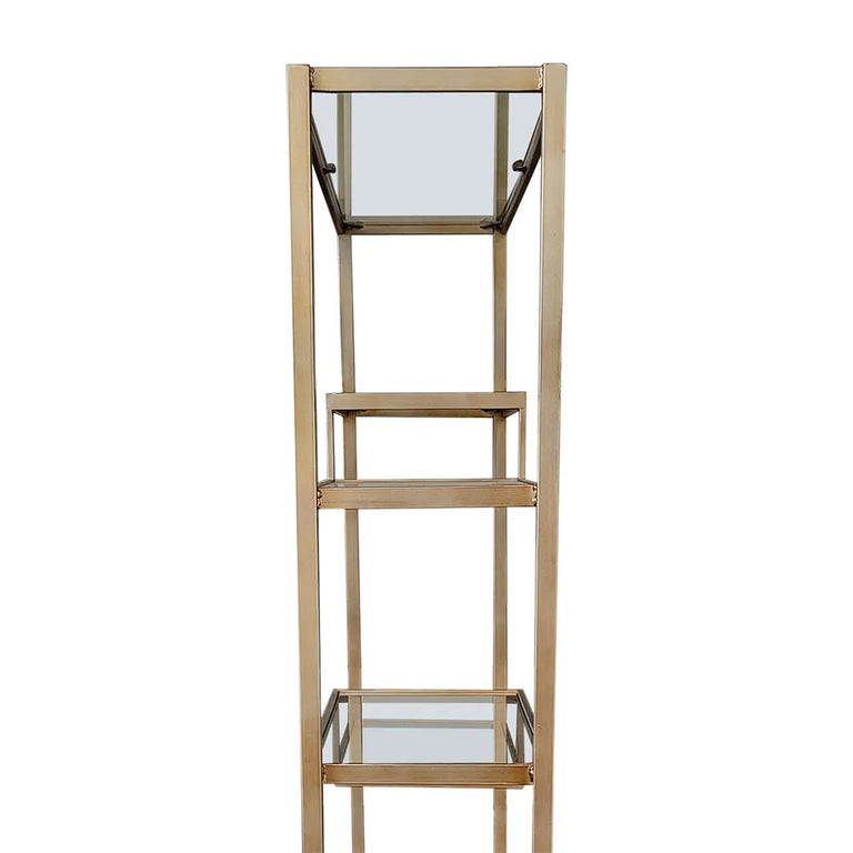 Mistique Glass Shelving Unit Antique Gold - 33517