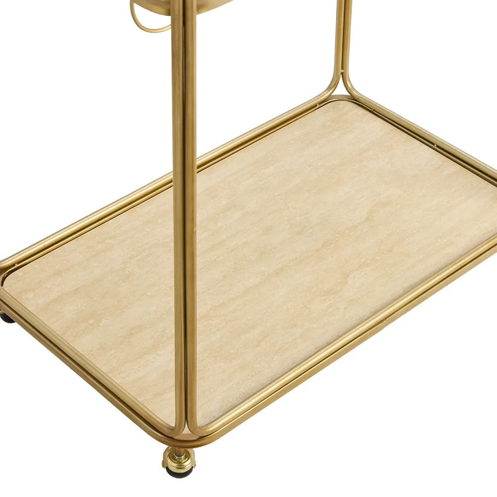 Wentworth Rectangle Bar Cart Antique Gold - 33518