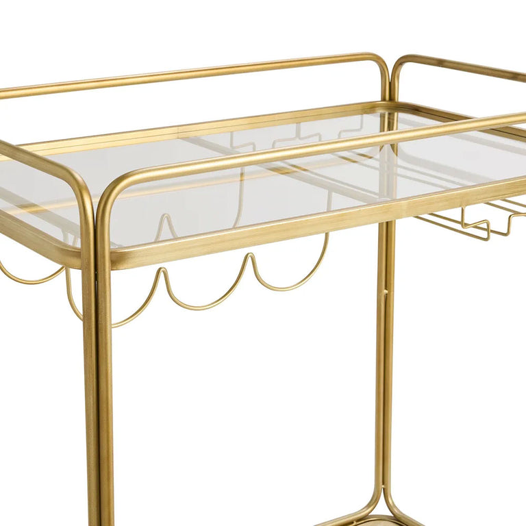 Wentworth Rectangle Bar Cart Antique Gold - 33518