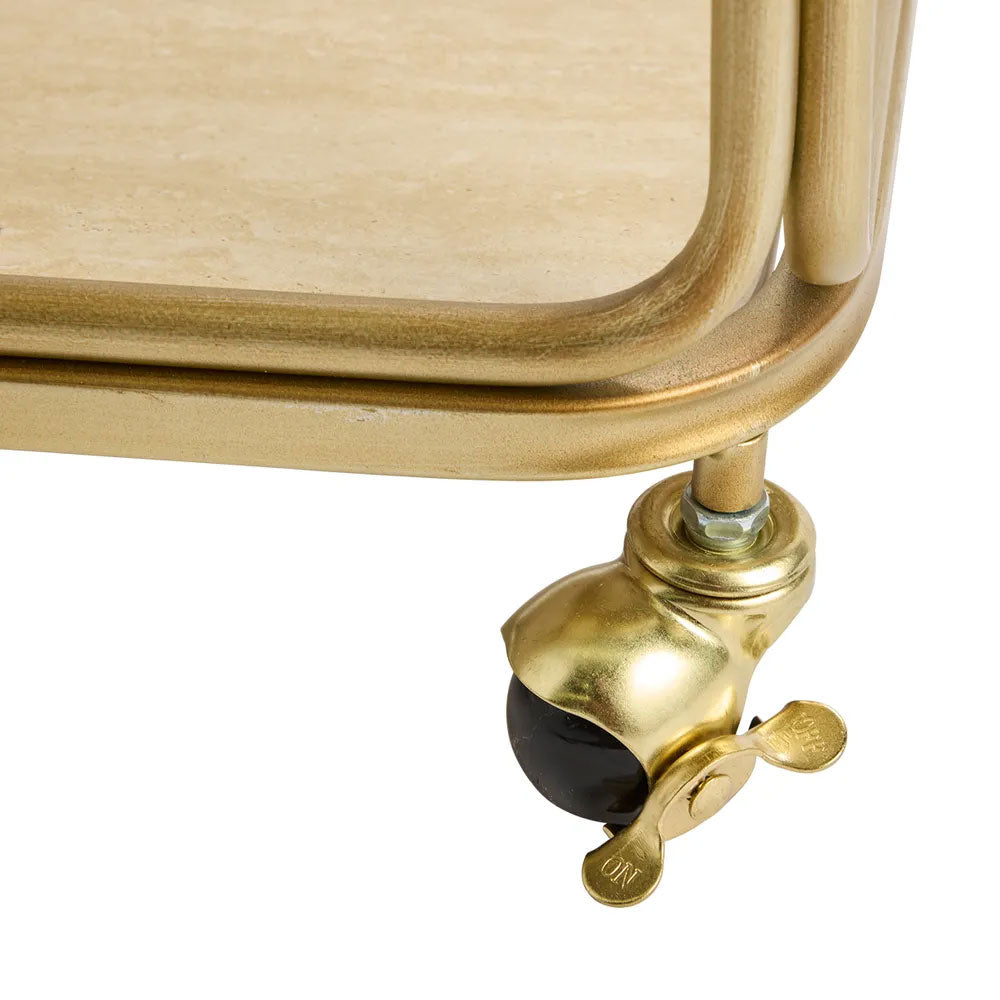 Wentworth Rectangle Bar Cart Antique Gold - 33518