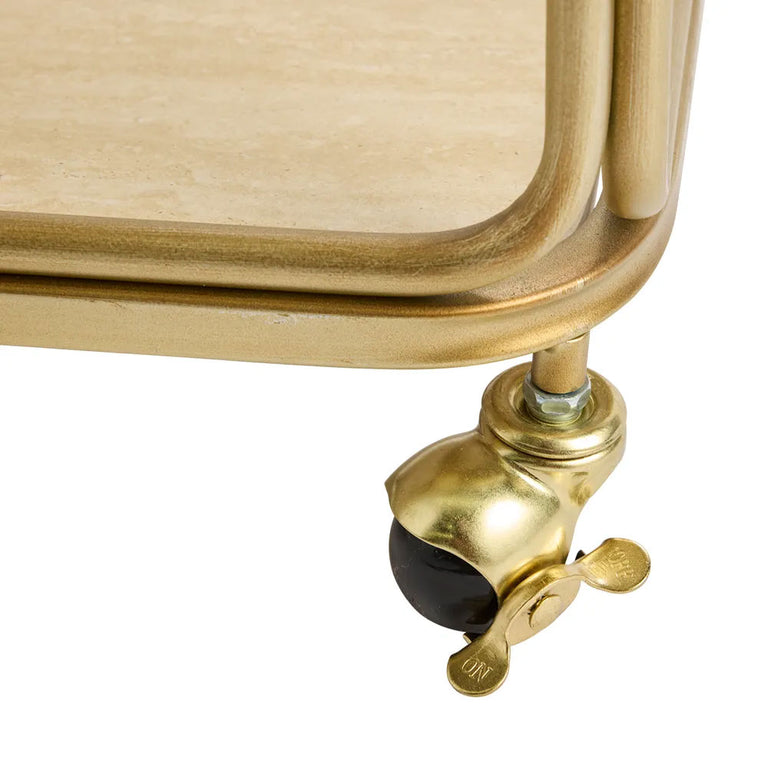 Wentworth Rectangle Bar Cart Antique Gold - 33518