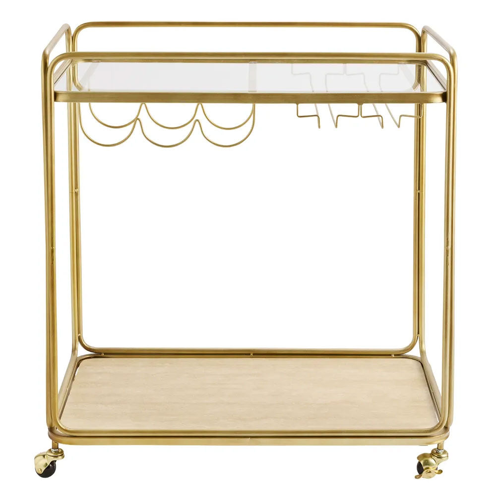 Wentworth Rectangle Bar Cart Antique Gold - 33518
