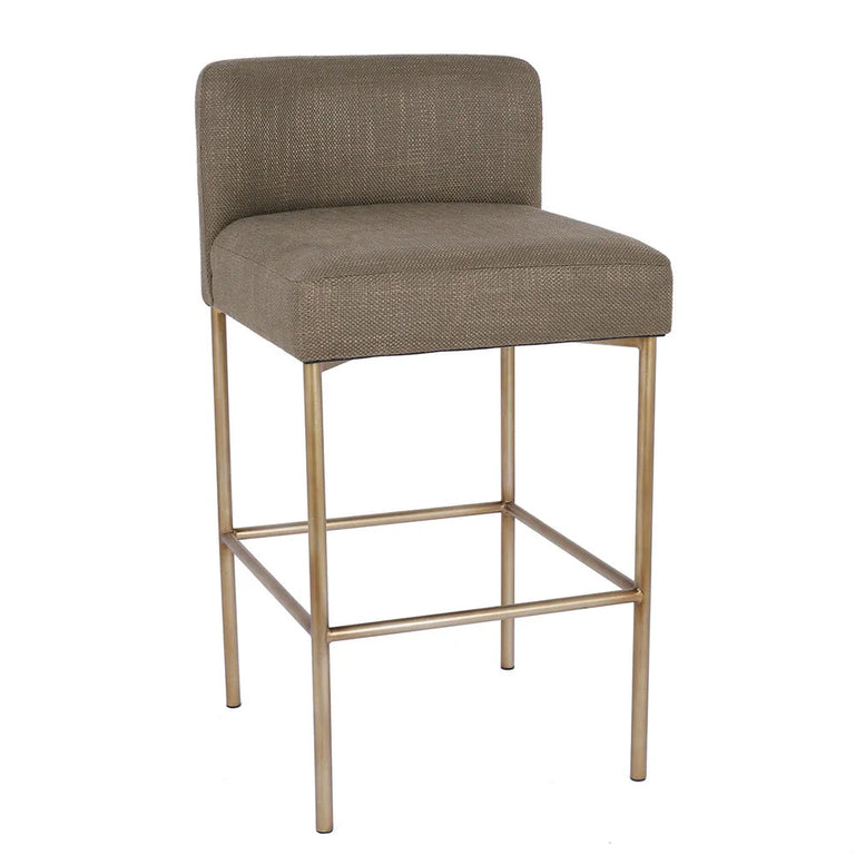 Leon Kitchen Stool Chocolate Linen - 33704