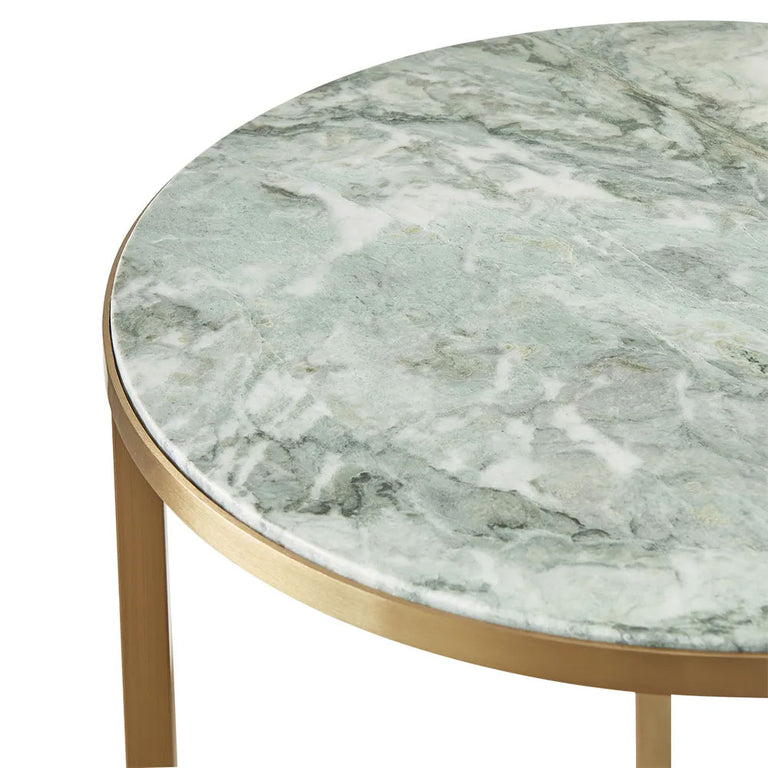 Chloe Dusty Jade Marble Side Table Gold - 33724