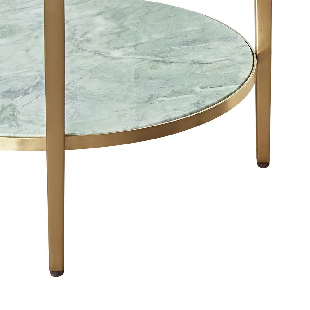 Chloe Dusty Jade Marble Side Table Gold - 33724