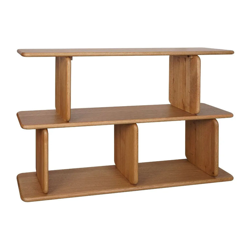 Tudor Oak Shelving Unit 2 Tier Natural - 33777