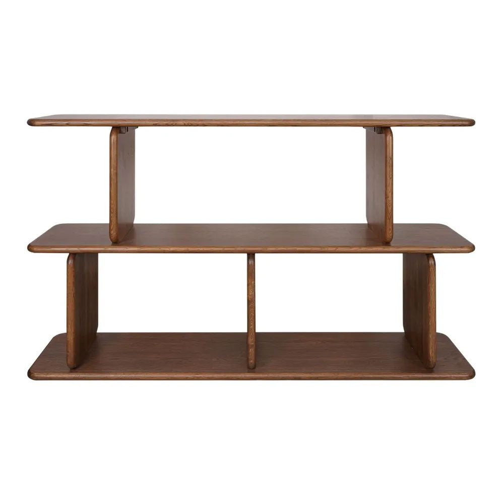 Tudor Oak Shelving Unit 2 Tier Walnut - 33781