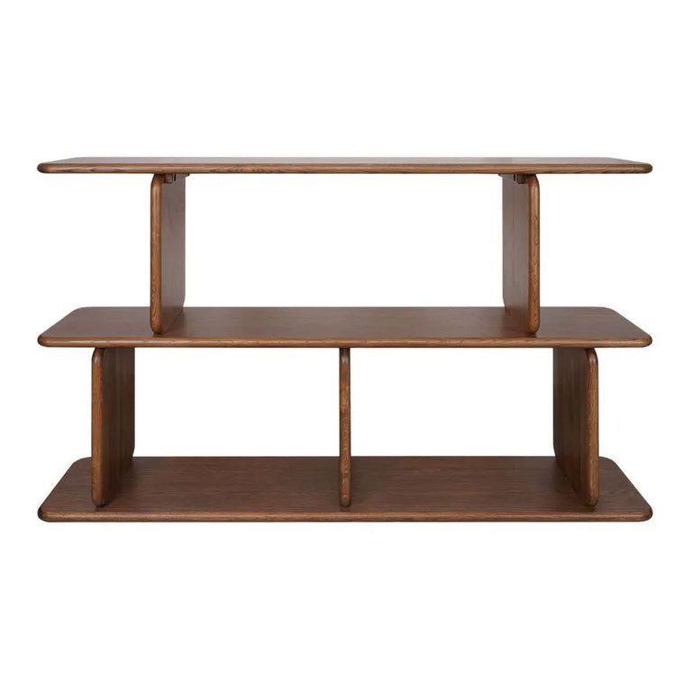 Tudor Oak Shelving Unit 2 Tier Walnut - 33781