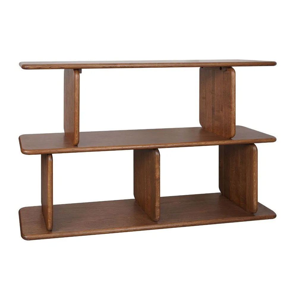 Tudor Oak Shelving Unit 2 Tier Walnut - 33781